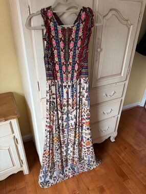 Boho Floral Maxi Dress in Multicolor